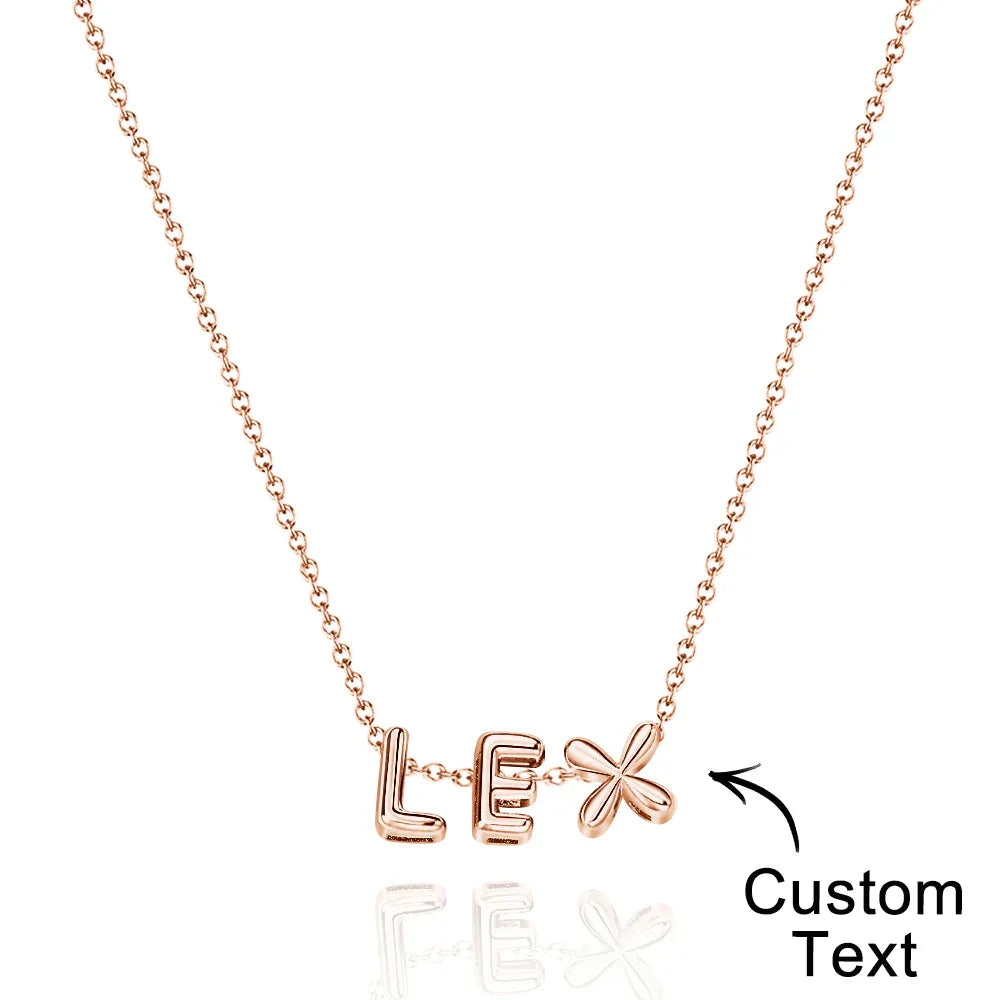 Bubble Love 3D Name Necklace - Puppy's Aesthetics