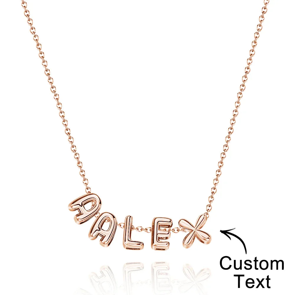 Bubble Love 3D Name Necklace - Puppy's Aesthetics
