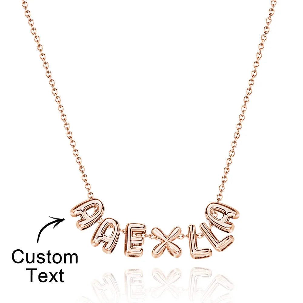 Bubble Love 3D Name Necklace - Puppy's Aesthetics