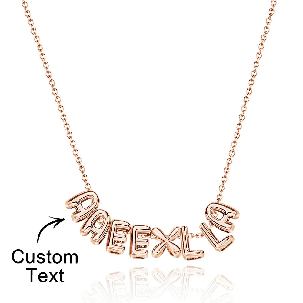 Bubble Love 3D Name Necklace - Puppy's Aesthetics
