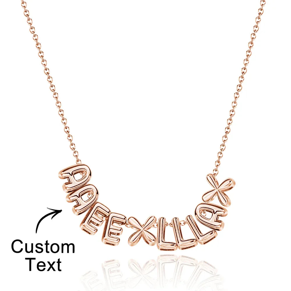 Bubble Love 3D Name Necklace - Puppy's Aesthetics