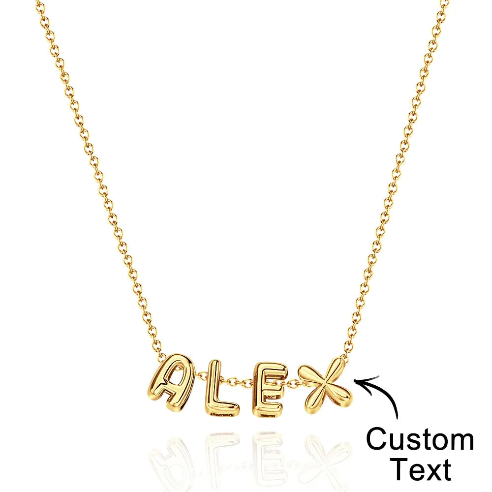 Bubble Love 3D Name Necklace - Puppy's Aesthetics