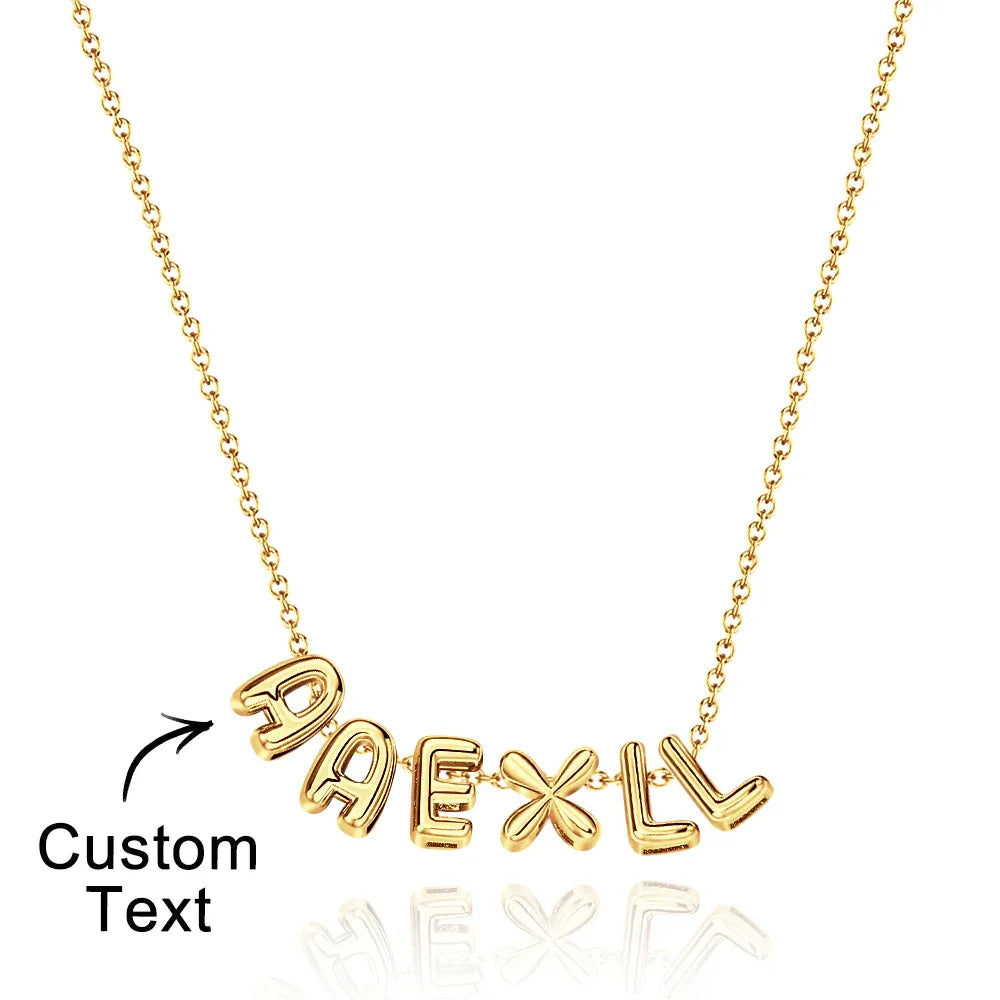 Bubble Love 3D Name Necklace - Puppy's Aesthetics