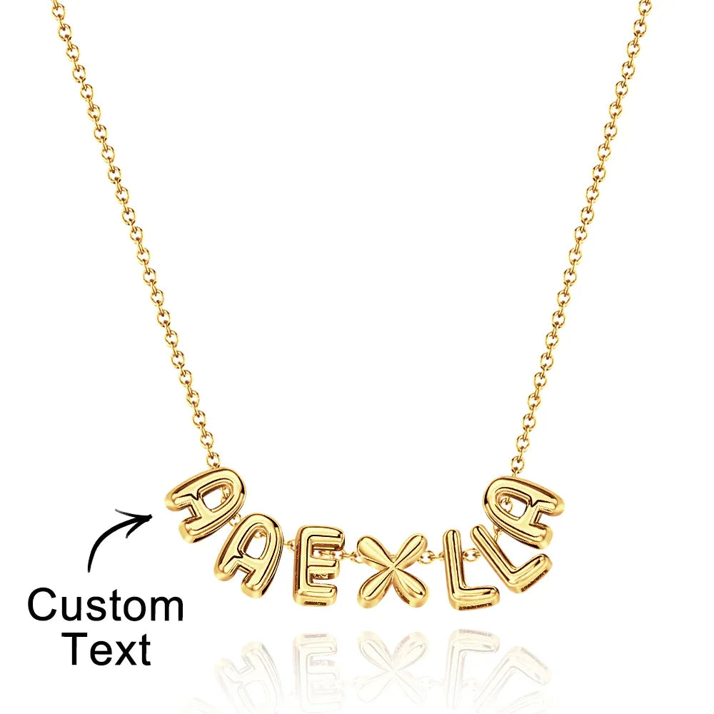 Bubble Love 3D Name Necklace - Puppy's Aesthetics