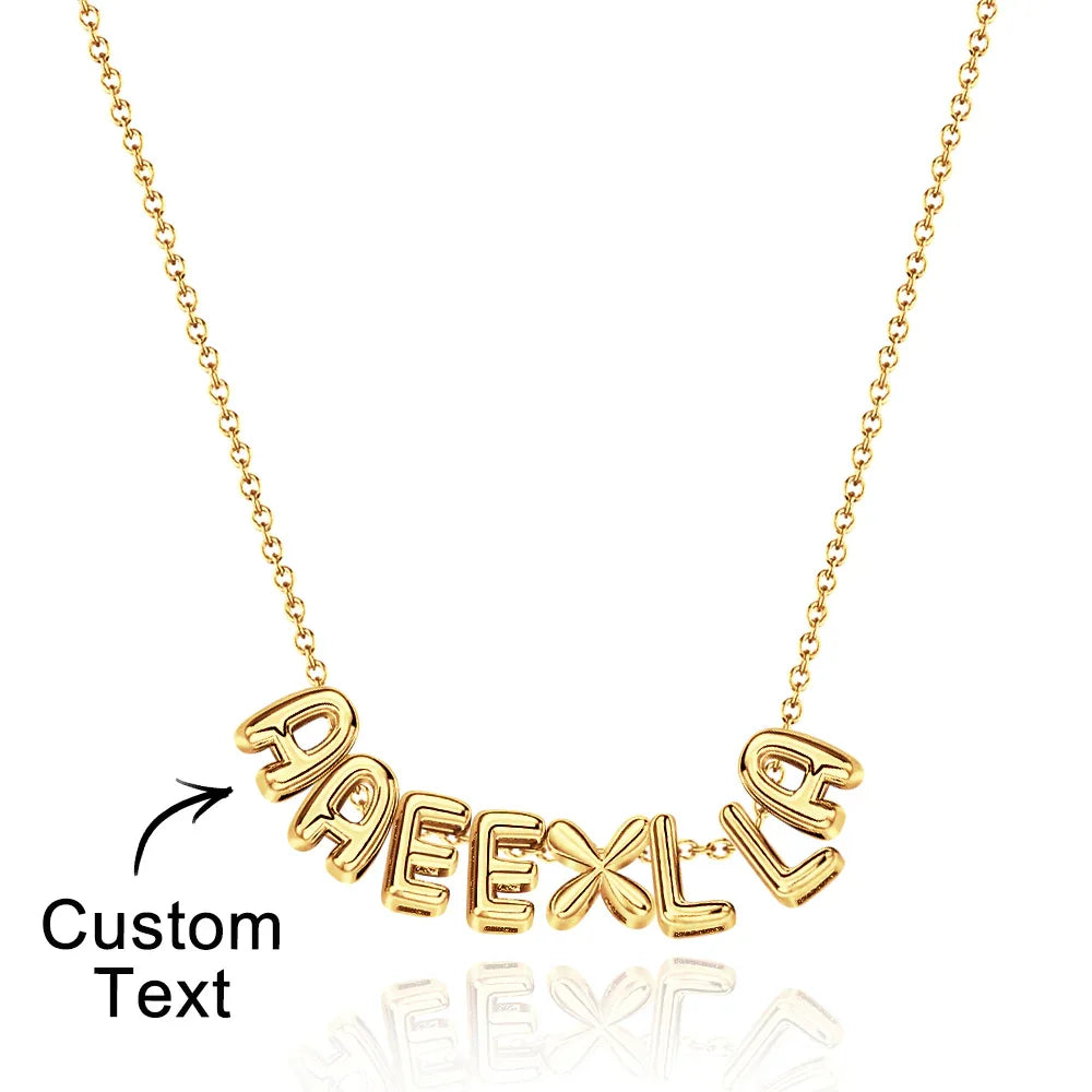 Bubble Love 3D Name Necklace - Puppy's Aesthetics