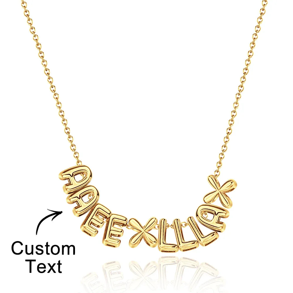 Bubble Love 3D Name Necklace - Puppy's Aesthetics