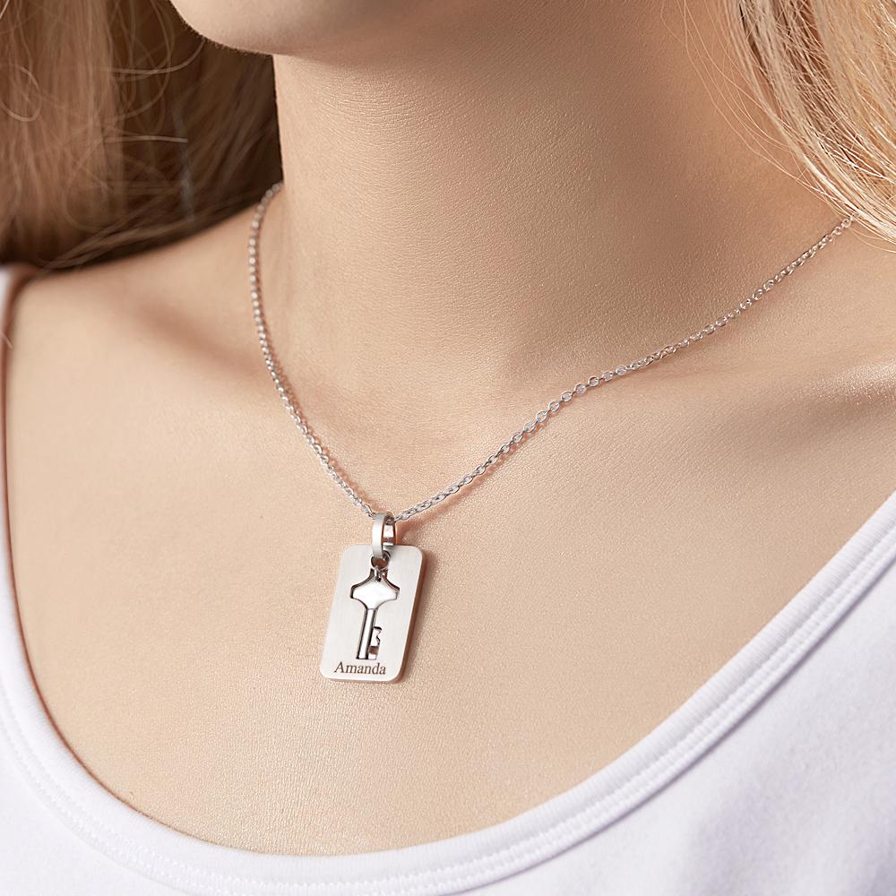 Custom Engraved Lock Bracelet & Key - Puppy's Aesthetics