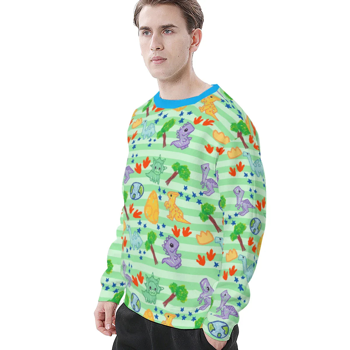 Dino Doodles Cozy Lightweight Sweater - Puppy's Aesthetics