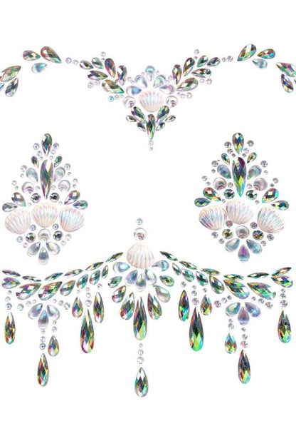 USA Only - Siren Adhesive Body Jewels Sticker - Clear (One Size)
