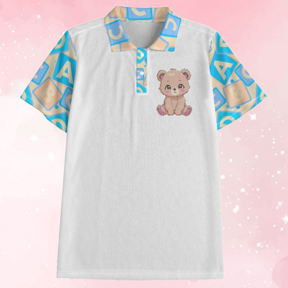 ABC Baby Bear White Men's Polo Shirt