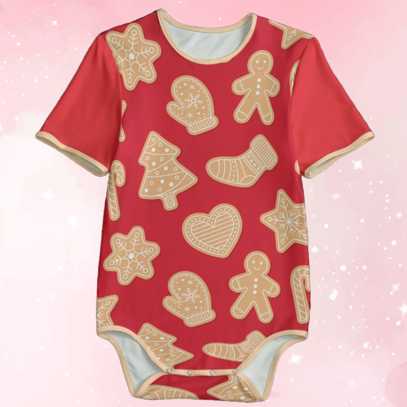 Red Gingerbread Christmas Adult Unisex Onesie