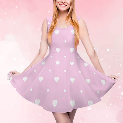 Pastel Pink Hearts Skater Dress