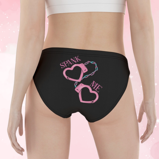 Black Heart Cuffs 'Spank Me' Panties