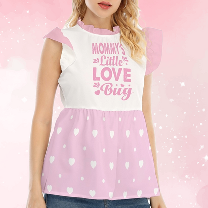 'Mommy's Little Love Bug' Pink Ruffle Blouse
