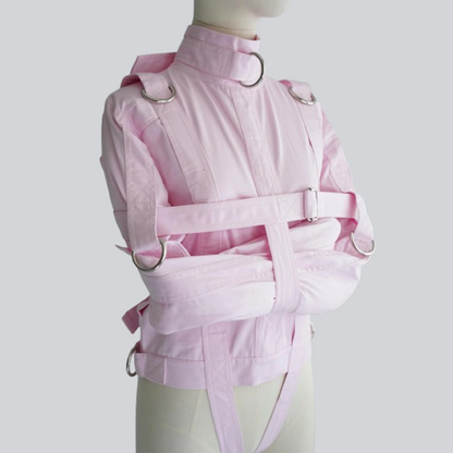 Baby Pink Straitjacket with Double Crotch Straps