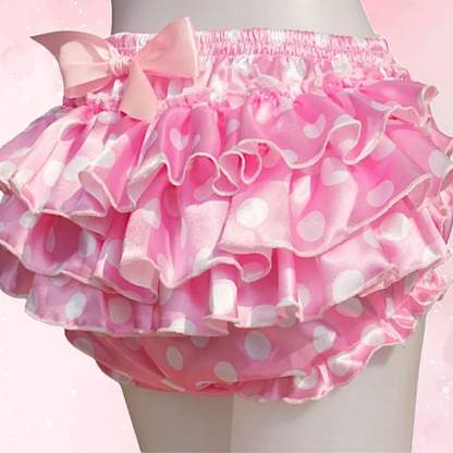 Sweet Pink Polka Dot Ruffle Panties Bloomers