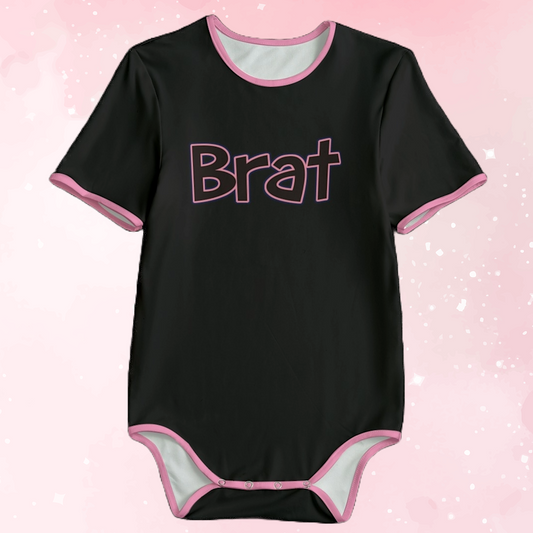 Pink Black 'Brat' Adult Unisex Onesie