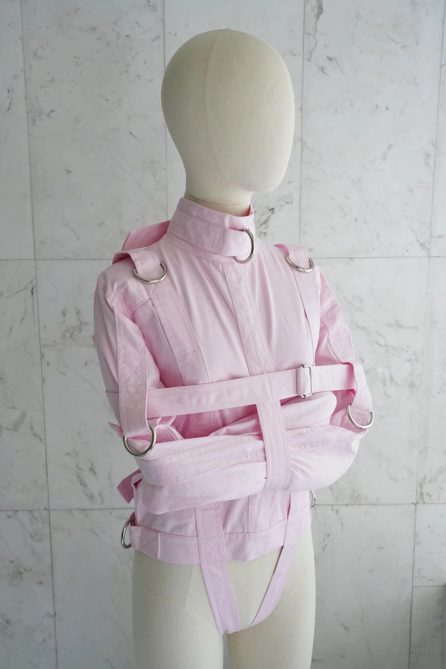 Baby Pink Straitjacket with Double Crotch Straps