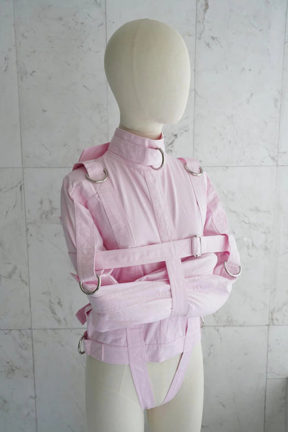 Baby Pink Straitjacket with Double Crotch Straps