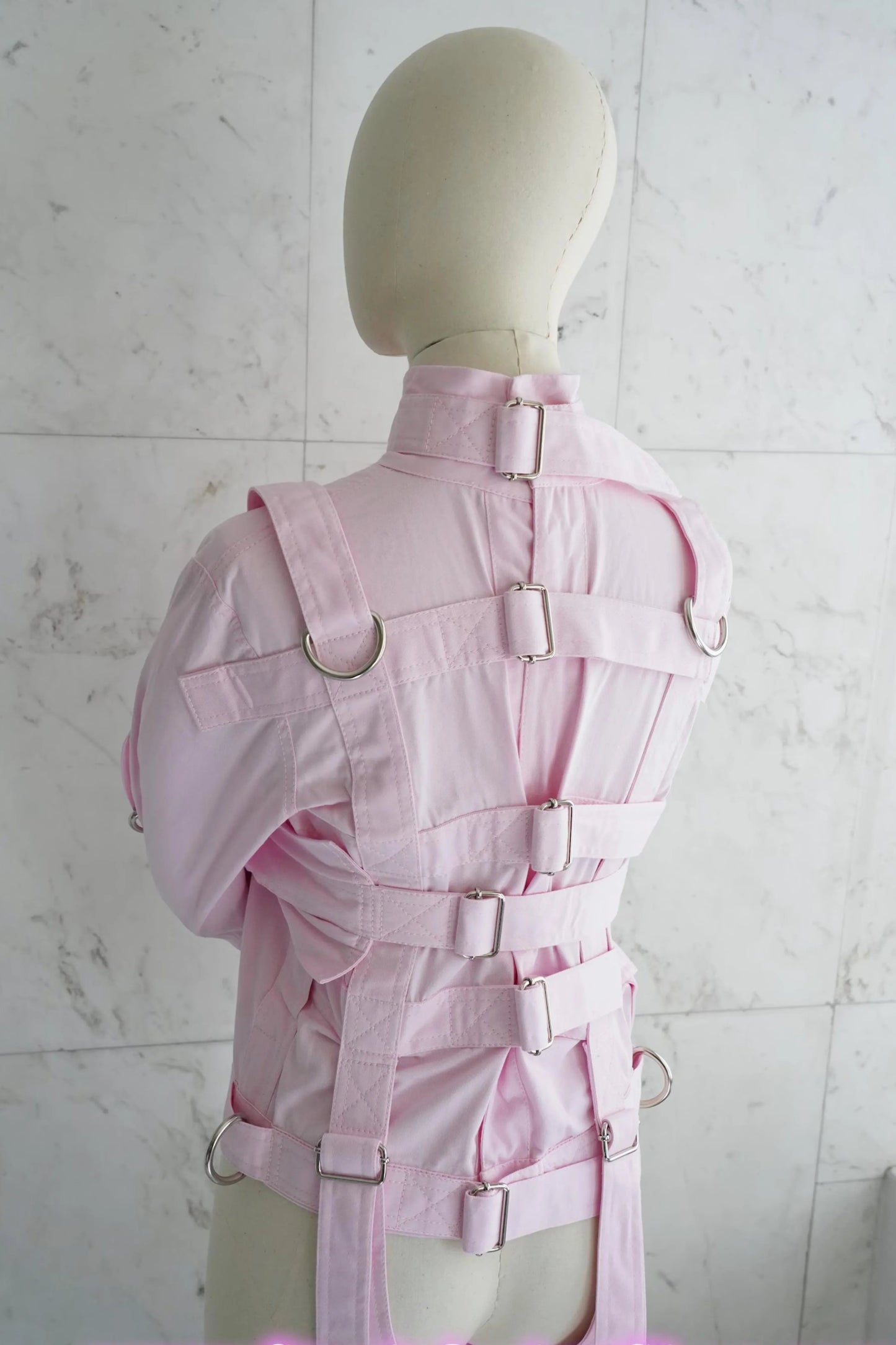 Baby Pink Straitjacket with Double Crotch Straps
