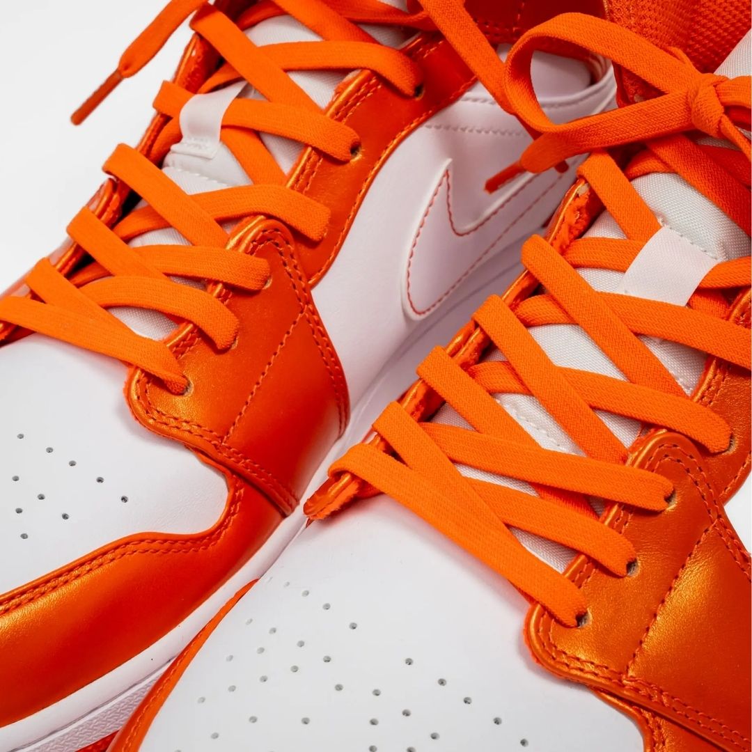 Bold Coral Orange Elastic Shoelaces - Puppy's Aesthetics