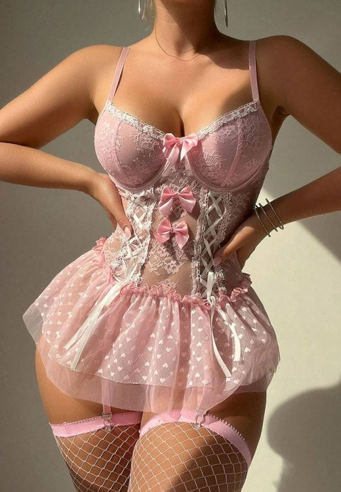 Captivating Corset-Style Lingerie with Bows