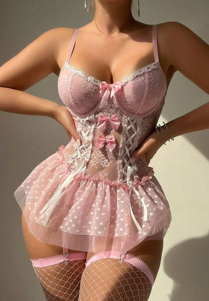 Captivating Corset-Style Lingerie with Bows