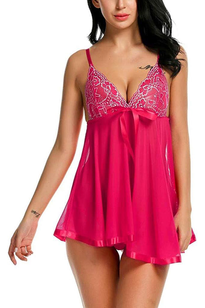 Flirty Bow Lace Cup Babydoll