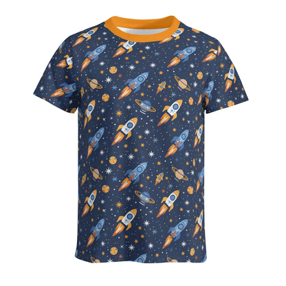 Cute Cosmic Rocket Play Tee - Puppy's Aesthetics