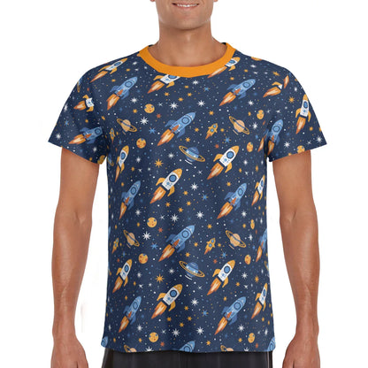 Cute Cosmic Rocket Play Tee - Puppy's Aesthetics