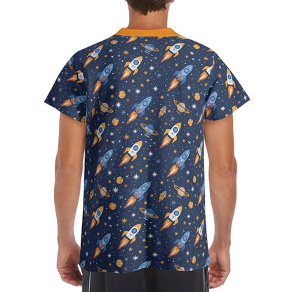 Cute Cosmic Rocket Play Tee - Puppy's Aesthetics
