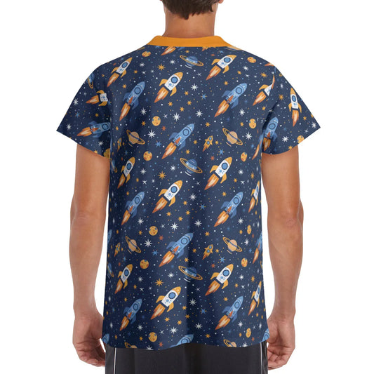 Cute Cosmic Rocket Play Tee - Puppy's Aesthetics