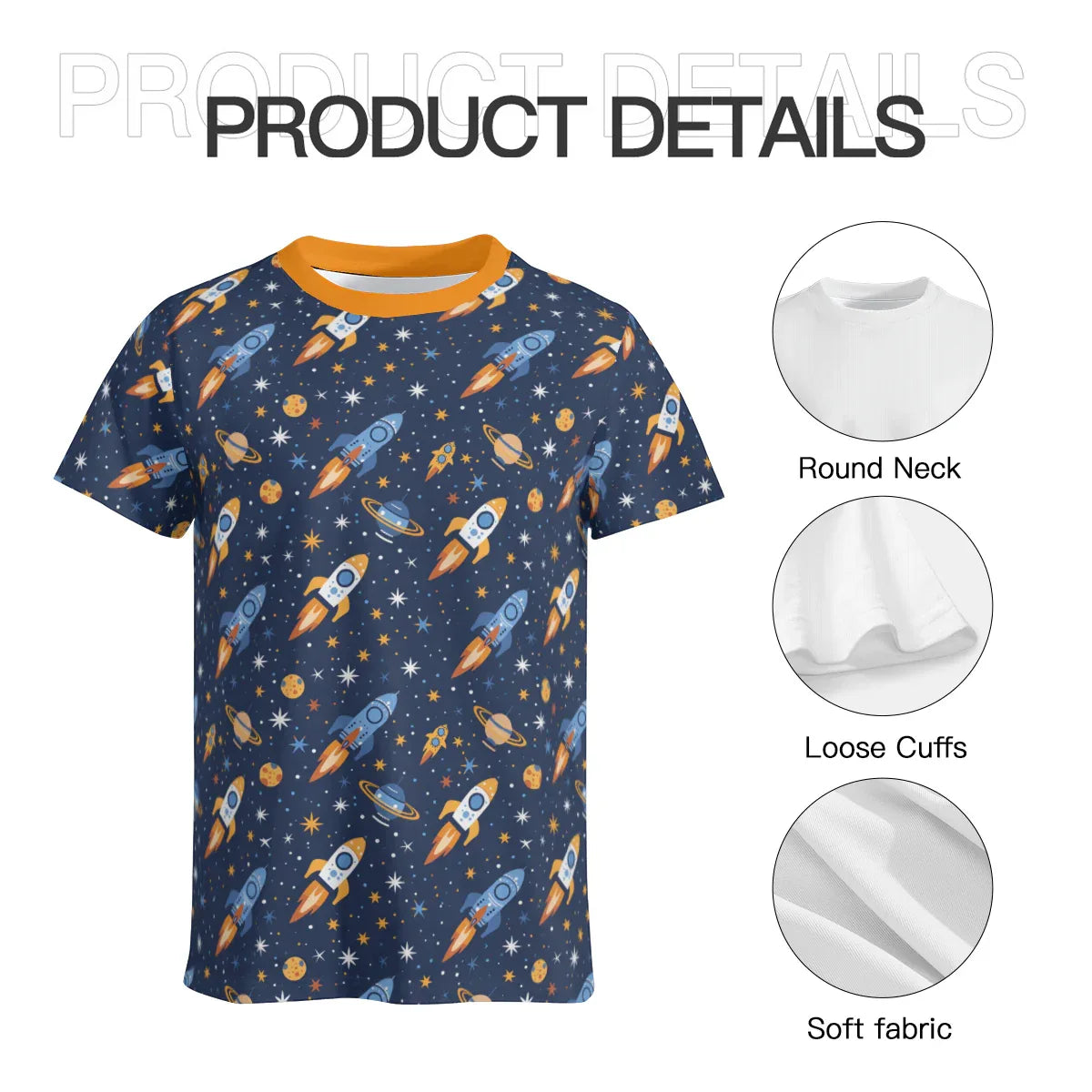 Cute Cosmic Rocket Play Tee - Puppy's Aesthetics