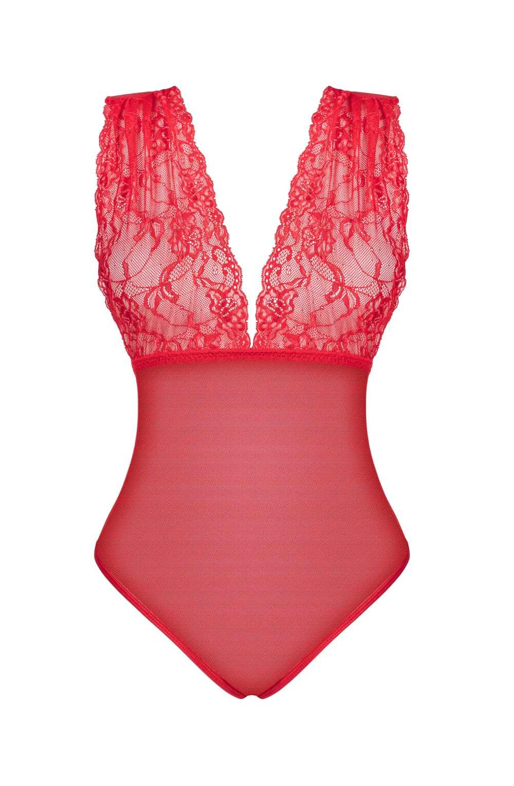 Veronica Lace and Tulle Teddy (Red)
