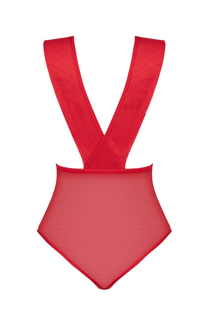 Veronica Lace and Tulle Teddy (Red)