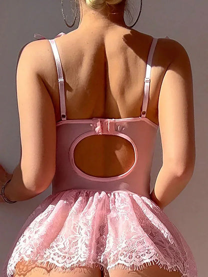 Pink Ruffle Romance Corset Set - Puppy's Aesthetics