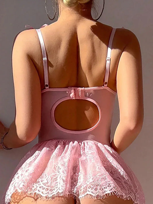 Pink Ruffle Romance Corset Set - Puppy's Aesthetics