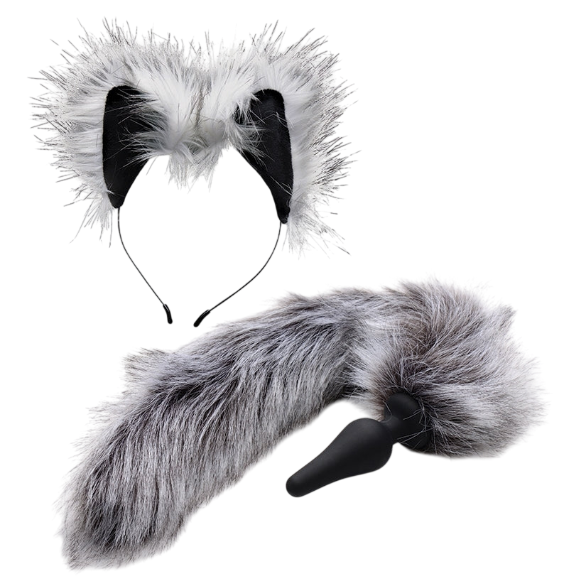 Tailz Grey Wolf Tail & Ears Set