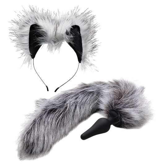Tailz Grey Wolf Tail & Ears Set