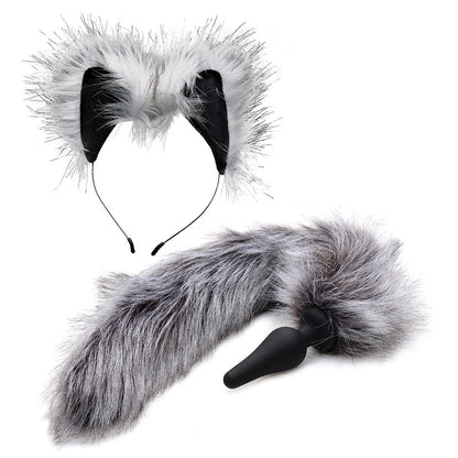 Tailz Grey Wolf Tail & Ears Set