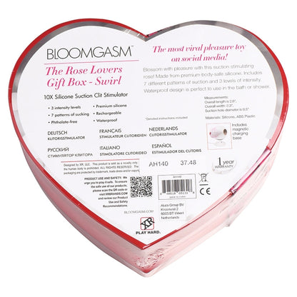 Bloomgasm Sucking Rose Heart Box-Red/White