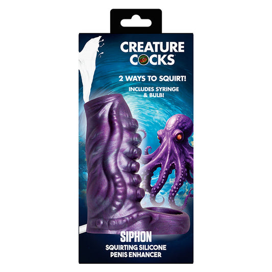 Siphon Squirting Silicone Penis Enhancer - Purple