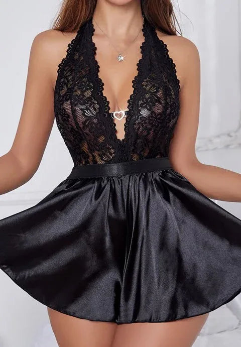 Captivating Allure Lace Babydoll - Puppy's Aesthetics