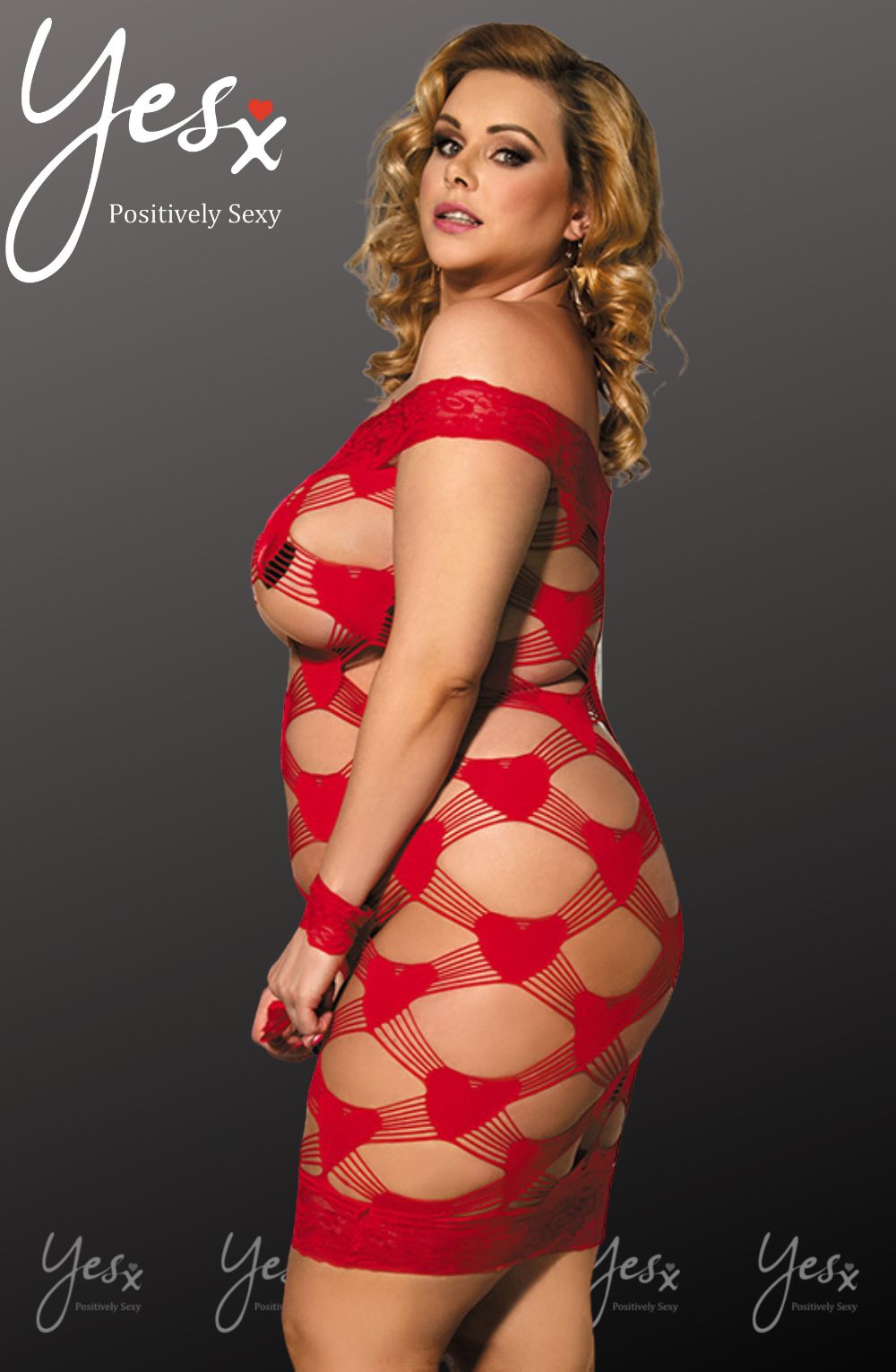 Plus Size Hearts and Handcuffs Lingerie