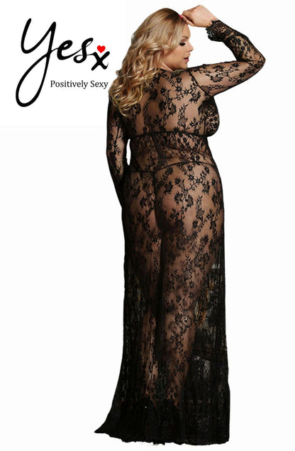 Elegant Long Gown and Thong Set