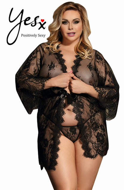 Elegant Robe Set (Black, Up to 6XL)