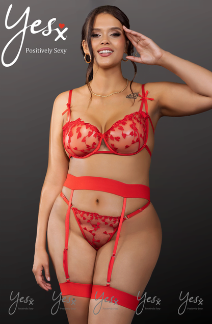 Elegant Bra Set (Red)