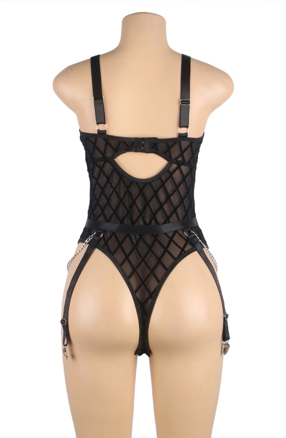 YesX Elegant Black Bodysuit (Black)