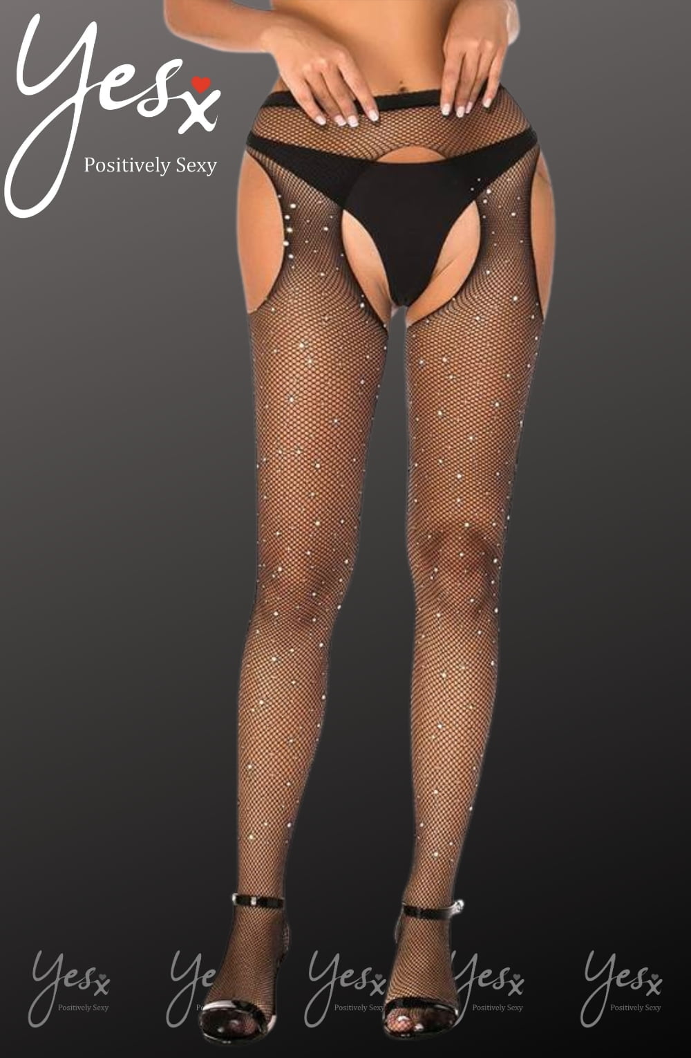 Sparkly Fishnet Tights (Black)