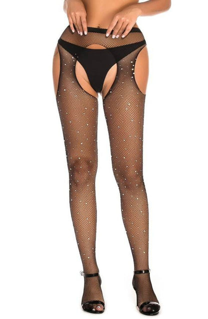 Sparkly Fishnet Tights (Black)